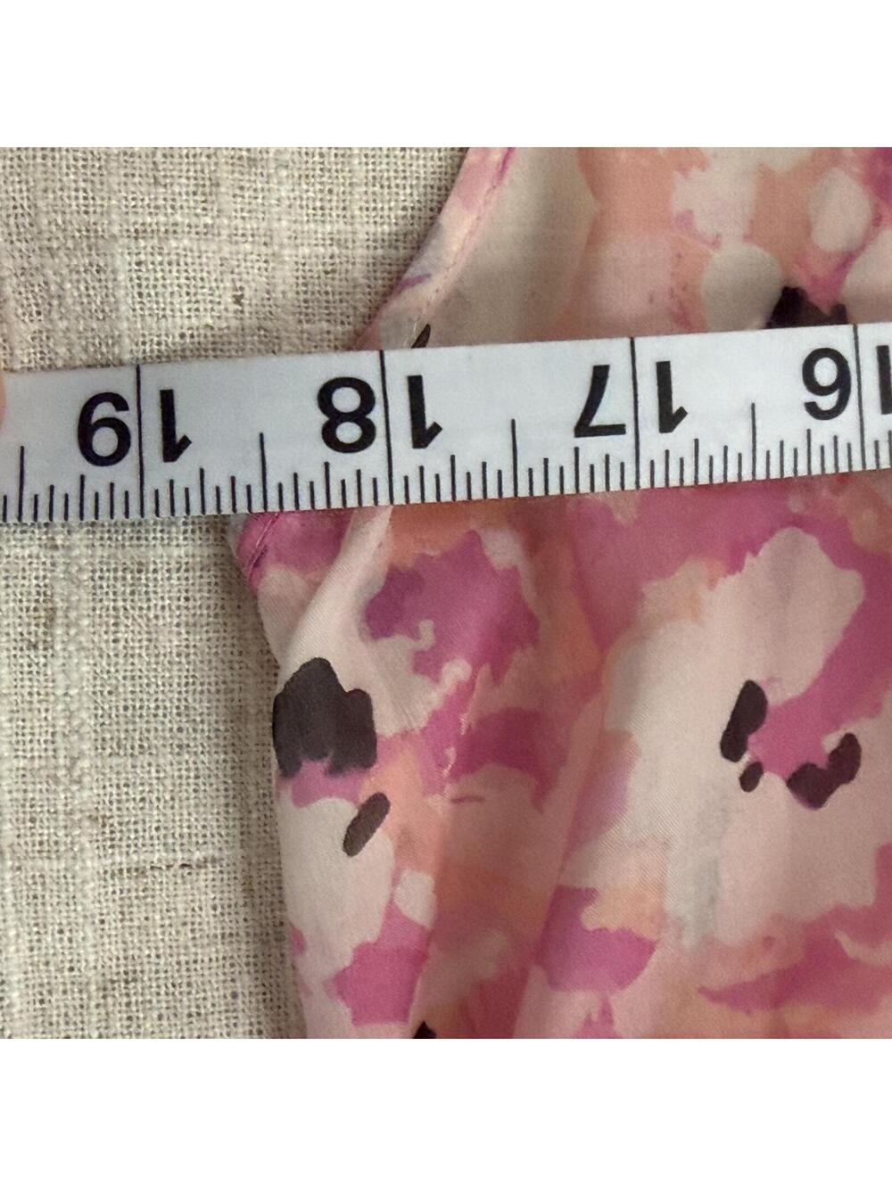 Sigrid Olsen Pink Floral Sleeveless Chiffon Blouse Top Women's Size 12 NWT - Picture 3 of 6
